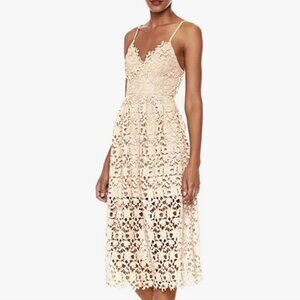 ASTR the label Womens Sleeveless Lace Fit  Flare Midi Dress